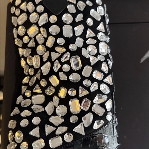 Lauren Lorraine - Hana- Black Gemstones Cowgirl Cowboy heeled Boots - Picture 4 of 7